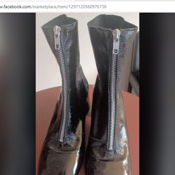 LIKE NEW/  Ankle boot, front zipper in black patent leather by Jonak ( F… - Picture 4 of 5